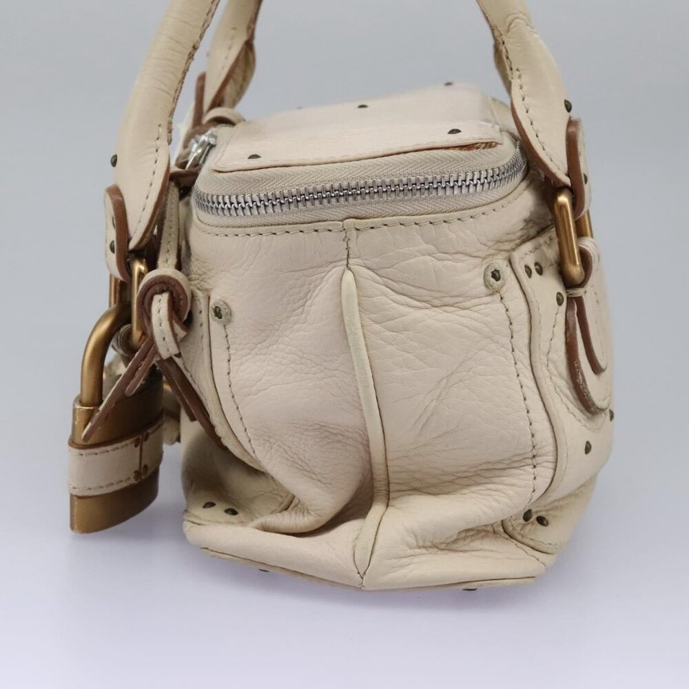 Chloe Paddington Hand Bag Leather Beige Silver - Picture 3 of 15